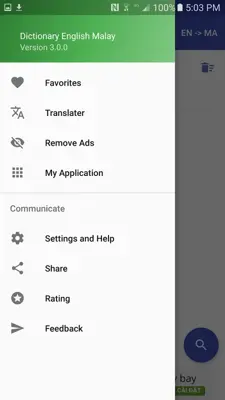 Kamus Mini English Malay android App screenshot 2